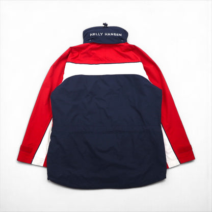HELLY HANSEN Sailing Jacket, Navy, Size M, Waterproof, HELLY TECH, Drawcord, Hood Storage, Tricolor, 25145Y