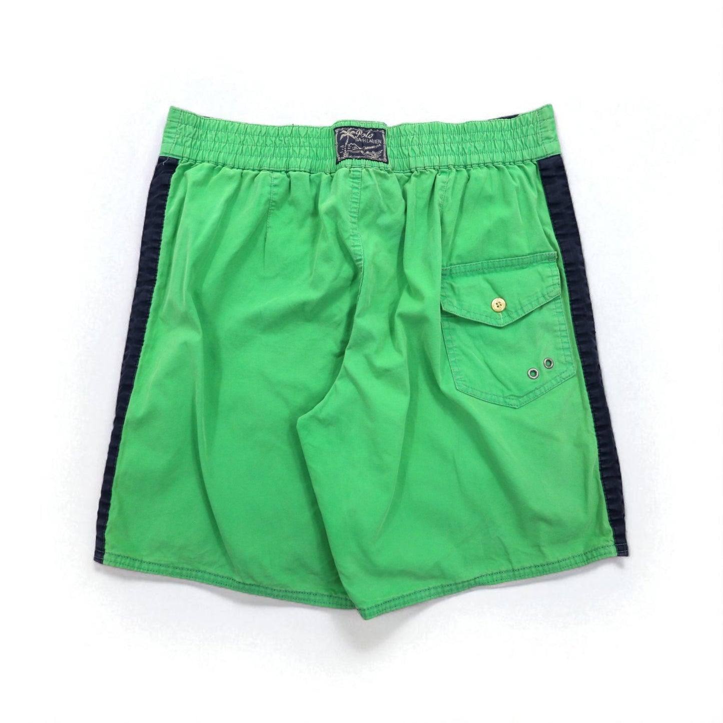 Polo by Ralph Lauren 90年代 水陸両用 ビッグポニー刺繍 スイムショートパンツ ハーフパンツ M グリーン コットン ナイロン