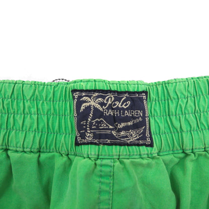 Polo by Ralph Lauren 90年代 水陸両用 ビッグポニー刺繍 スイムショートパンツ ハーフパンツ M グリーン コットン ナイロン