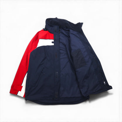 HELLY HANSEN Sailing Jacket, Navy, Size M, Waterproof, HELLY TECH, Drawcord, Hood Storage, Tricolor, 25145Y