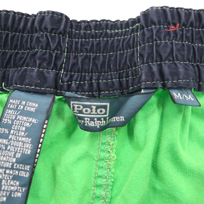 Polo by Ralph Lauren 90年代 水陸両用 ビッグポニー刺繍 スイムショートパンツ ハーフパンツ M グリーン コットン ナイロン