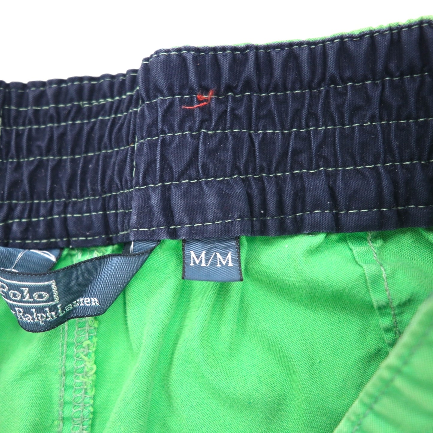 Polo by Ralph Lauren 90年代 水陸両用 ビッグポニー刺繍 スイムショートパンツ ハーフパンツ M グリーン コットン ナイロン