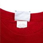 Lee 90s USA made FAIRVIEW print sweatshirt L Red cotton fleece lining arch logo