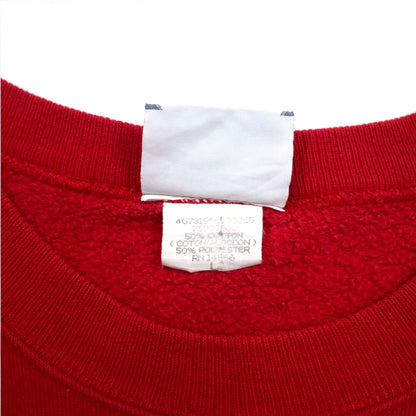Lee 90年代 USA製 FAIRVIEW プリント スウェット L レッド コットン 裏起毛 アーチロゴ