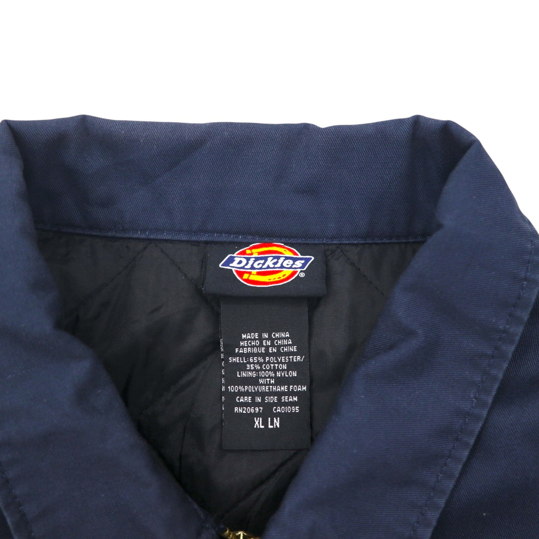 Dickies ワークジャケット ハリントンジャケット ジップアップブルゾン XL ネイビー