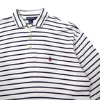 nautica USA made 90s long sleeve polo shirt XL white border cotton one point logo embroidery