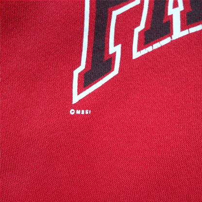 Lee 90年代 USA製 FAIRVIEW プリント スウェット L レッド コットン 裏起毛 アーチロゴ