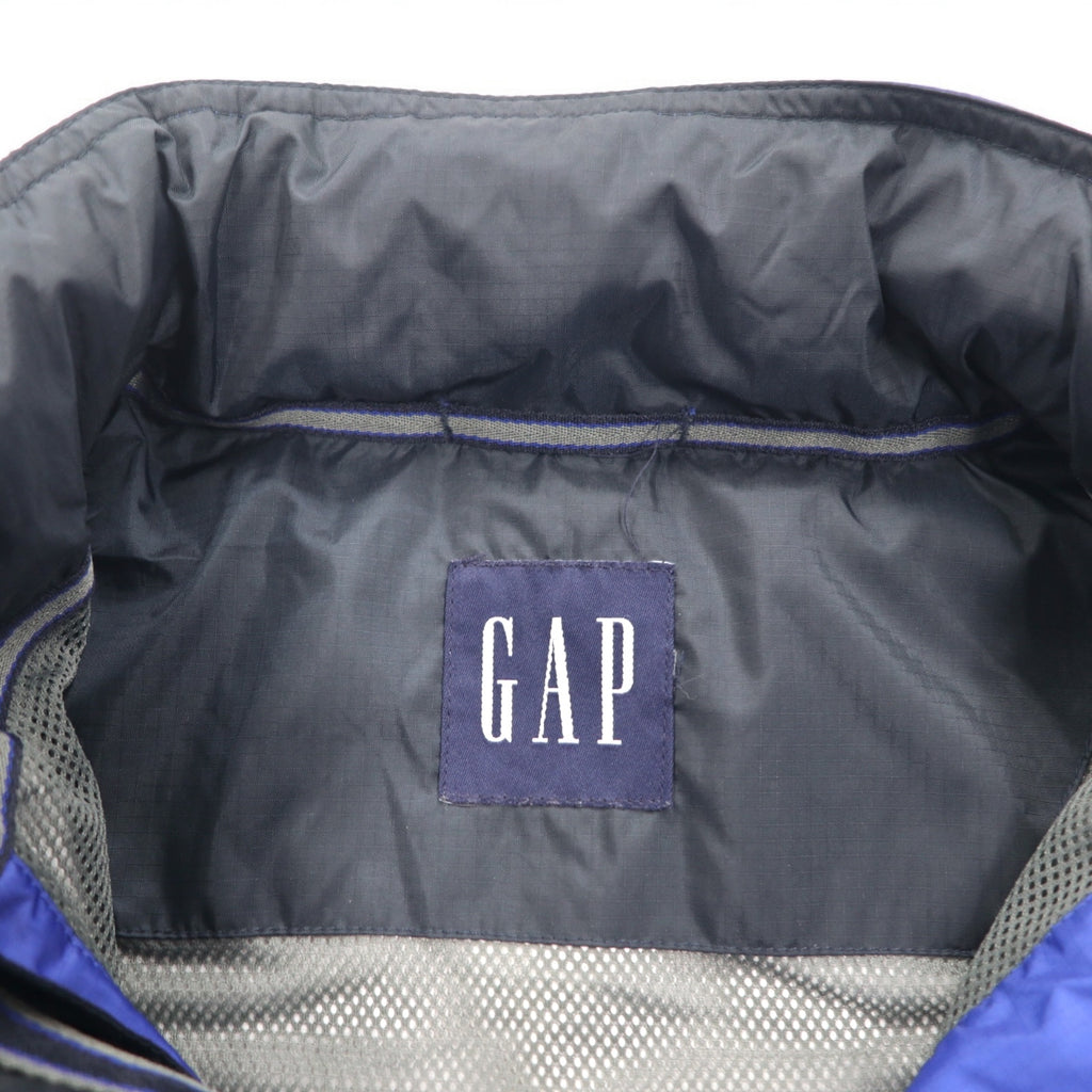 GAP 00s Old Gap Ripstop Shell Jacket L Blue Polyester Waterproof Retractable Hood