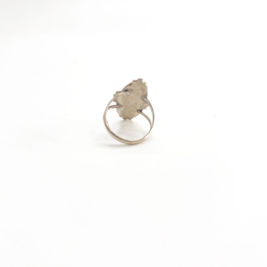 Vintage Navajo Silver Ring ナバホ族 ターコイズ シルバーリング 指輪 インディアンジュエリー STERLING ロングオーバル ツイストワイヤー