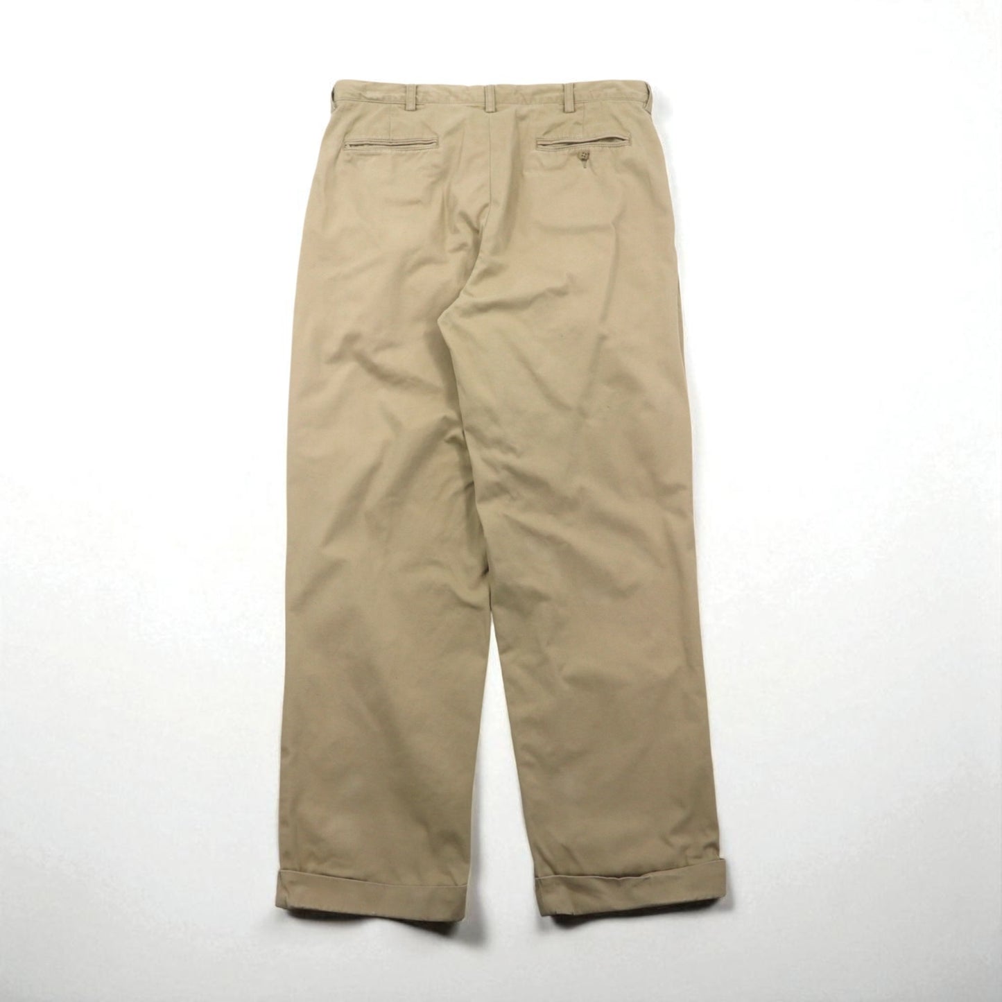 Polo Ralph Lauren 90s 2-pleat wide-leg chino pants, size L, beige cotton with pleats