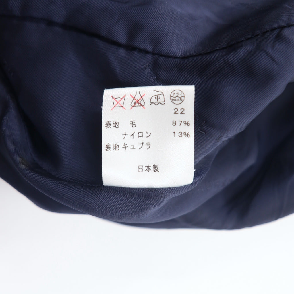 RALPH LAUREN 2B Tailored Jacket S Navy Wool Nylon Stripe Peaked Lapel Made in Japan