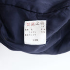 RALPH LAUREN 2B Tailored Jacket S Navy Wool Nylon Stripe Peaked Lapel Made in Japan