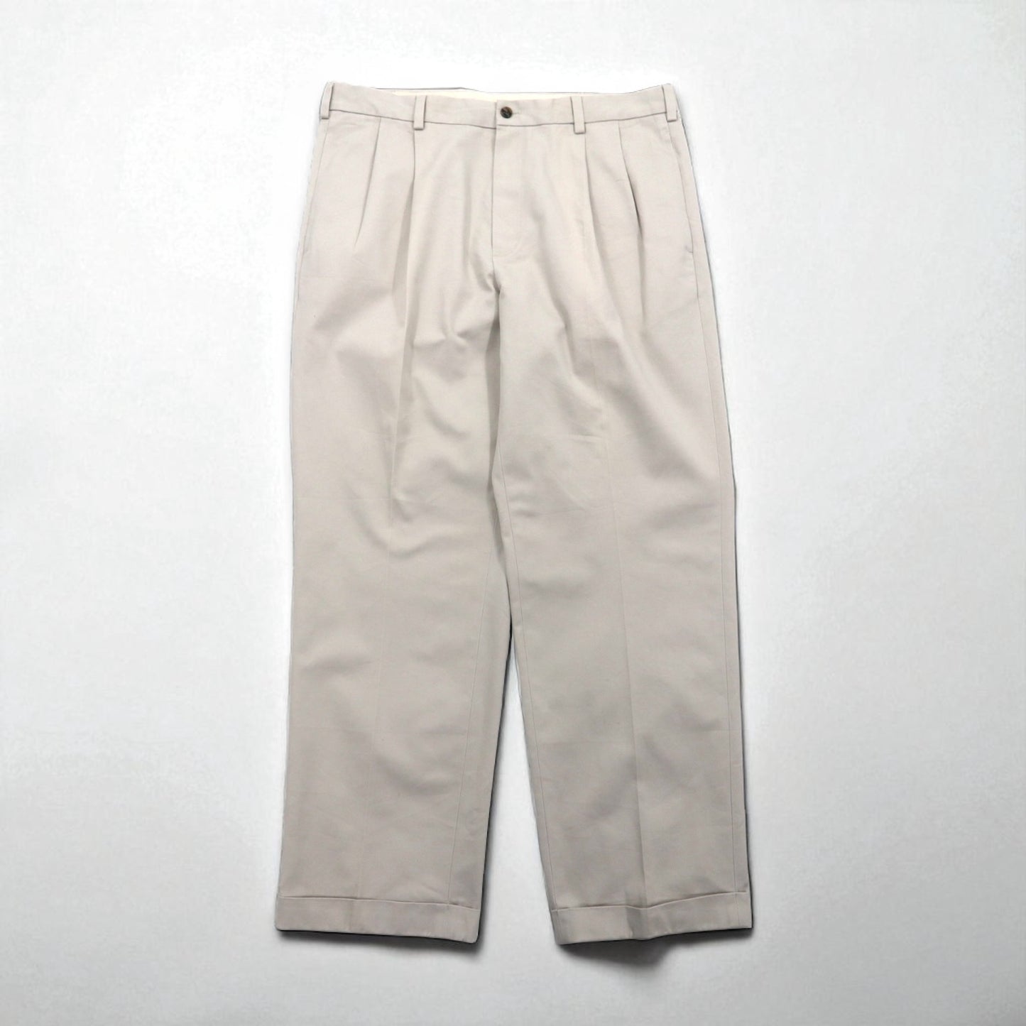 BROOKS BROTHERS 2タック ワイド チノパンツ L ベージュ ADVANTAGE CHINO ELLIOT