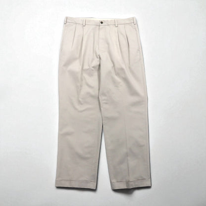 BROOKS BROTHERS 2タック ワイド チノパンツ L ベージュ ADVANTAGE CHINO ELLIOT