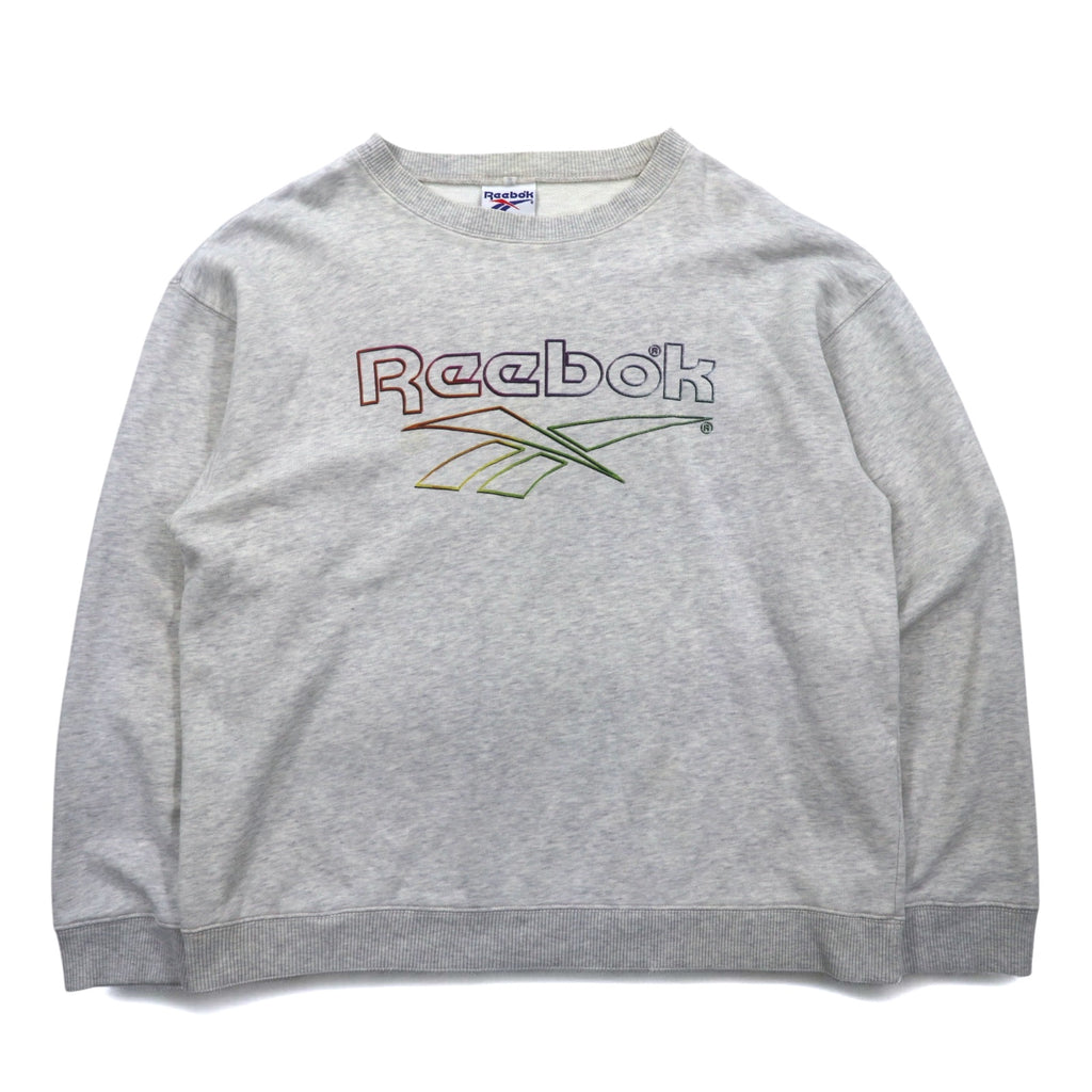 Reebok 90s Vector Logo Print Sweatshirt, Large, Grey, Cotton