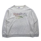 Reebok 90s Vector Logo Print Sweatshirt, Large, Grey, Cotton