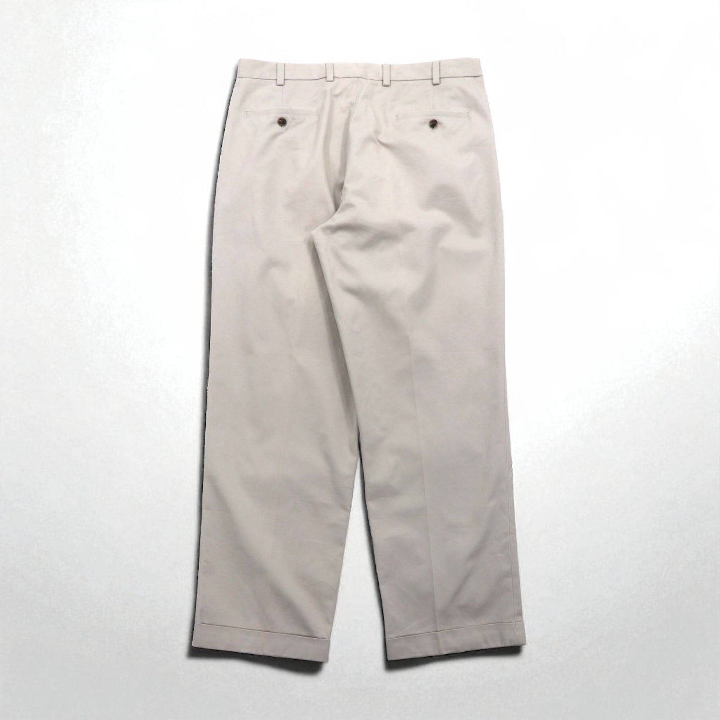 BROOKS BROTHERS 2タック ワイド チノパンツ L ベージュ ADVANTAGE CHINO ELLIOT