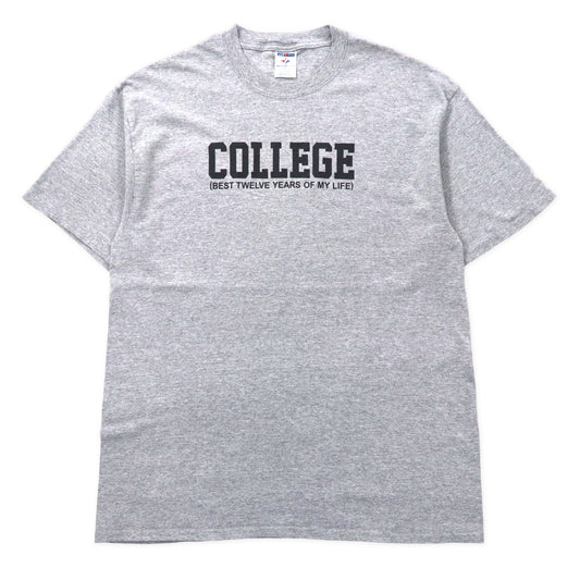 日本然リトテ-古着オンライン-JERZEES ビッグサイズ カレッジプリントTシャツ XL グレー コットン HEAVYWEIGHT COTTON-Jerzees Big Size College Print T-Shirt XL Gray Cotton HEAVYWEIGHT COTTON