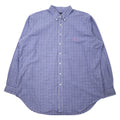 日本然リトテ-古着オンライン-RALPH LAUREN ボタンダウンシャツ 2XLT TALL ブルー ギンガムチェック コットン スモールポニー刺繍 ビッグサイズ-RALPH LAUREN button-down Shirts 2XLT TALL Blue Gingham Checked Cotton Small Pony Embroidery Big Size