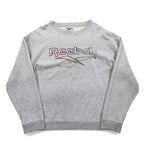 Reebok 90s Vector Logo Print Sweatshirt, Large, Grey, Cotton