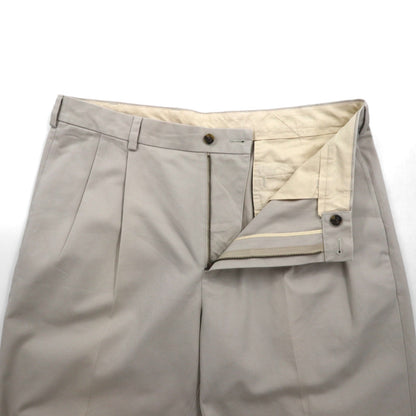 BROOKS BROTHERS 2タック ワイド チノパンツ L ベージュ ADVANTAGE CHINO ELLIOT