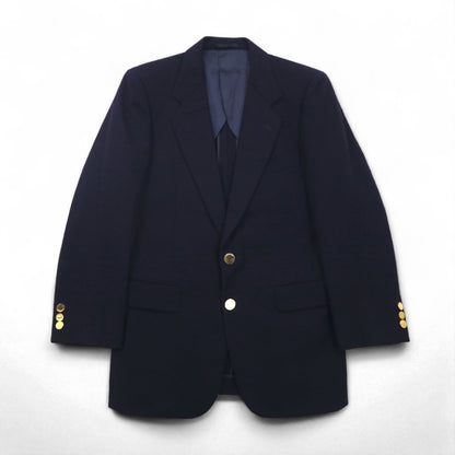 80s Vintage Blazer EDWARD'S 80s Blazer 2B Tailored Jacket Size S Navy with Gold Buttons