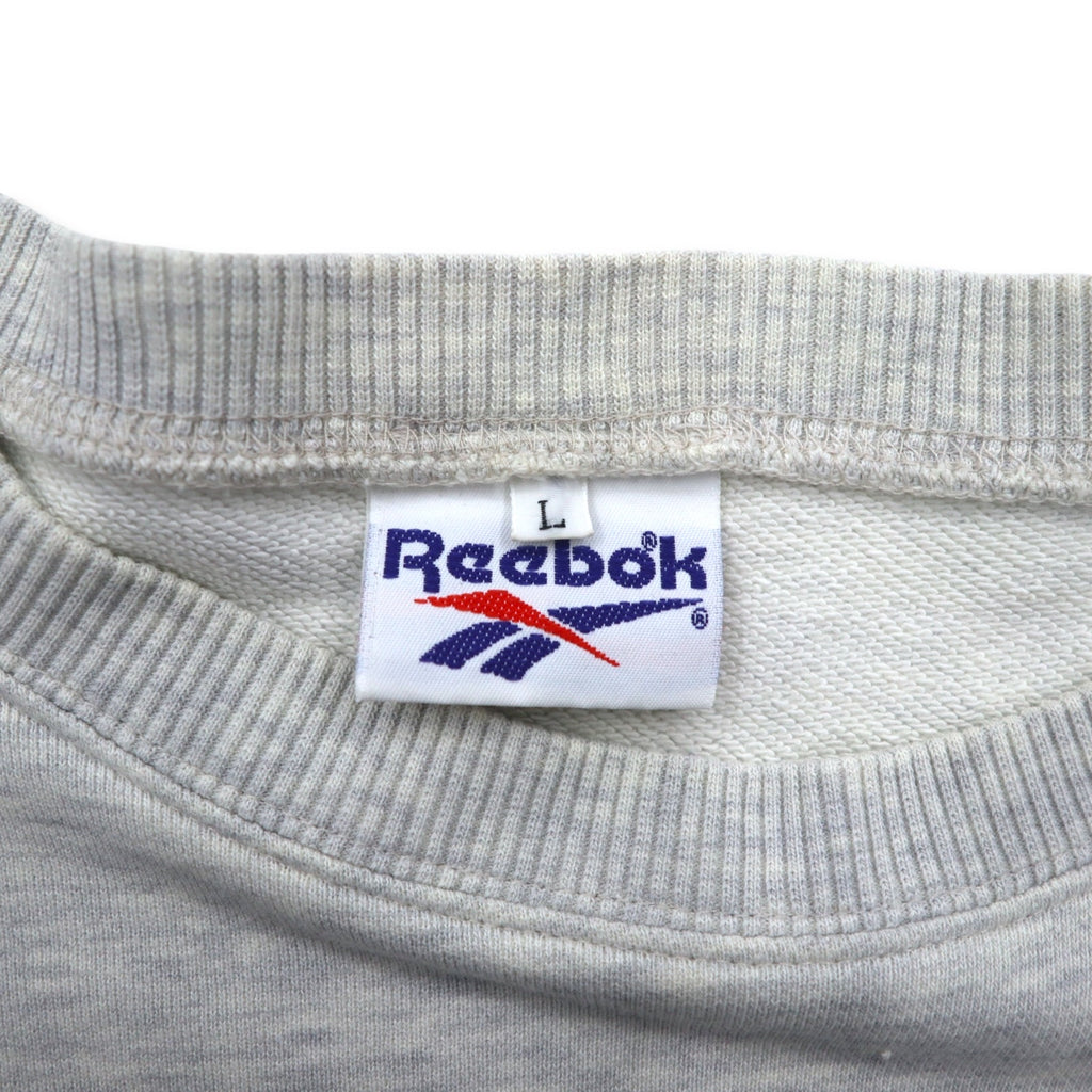 Reebok 90s Vector Logo Print Sweatshirt, Large, Grey, Cotton