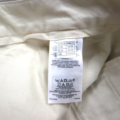 BROOKS BROTHERS 2タック ワイド チノパンツ L ベージュ ADVANTAGE CHINO ELLIOT