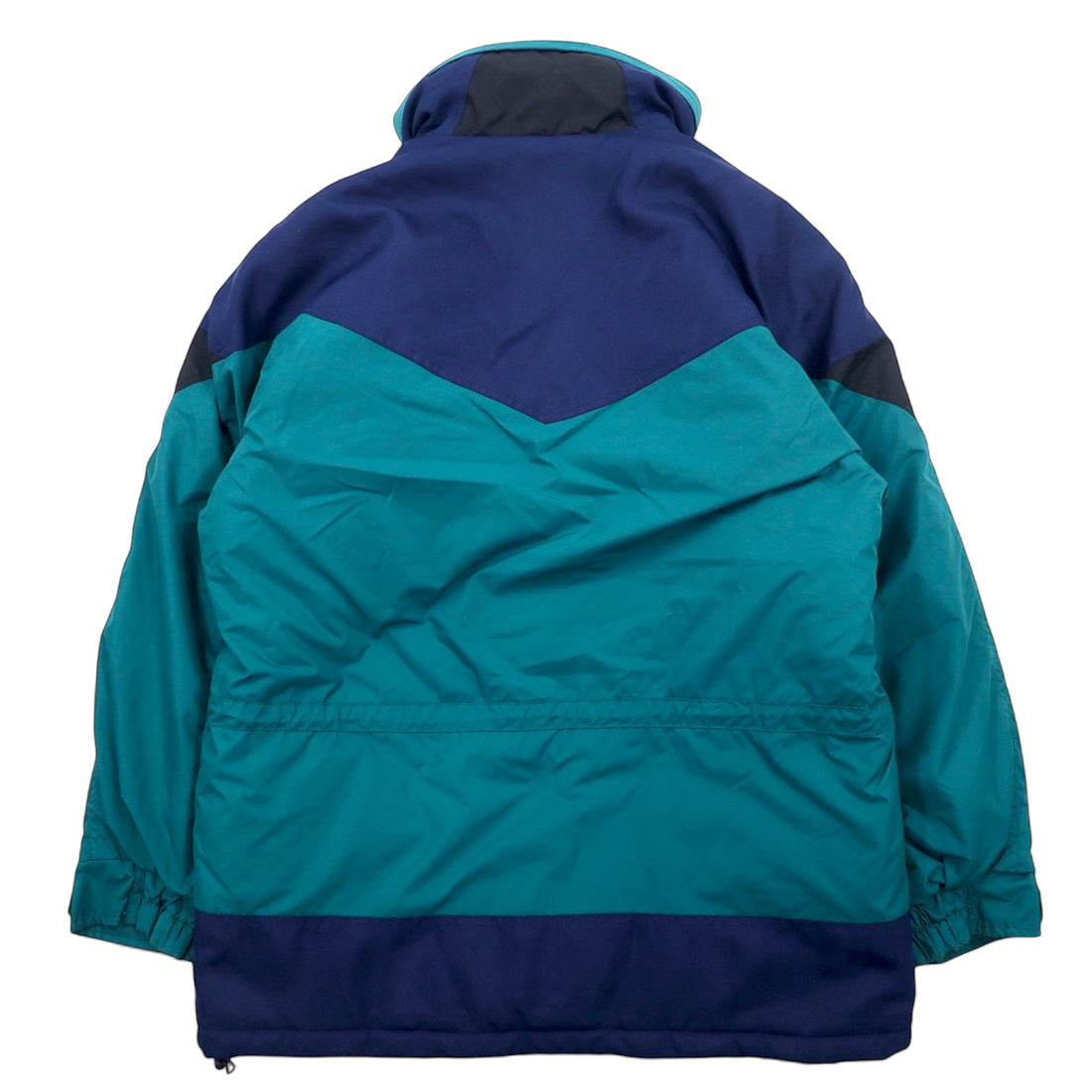 Columbia 90s Padded Mountain Parka, Large, Green, Navy, Nylon, Retractable Hood