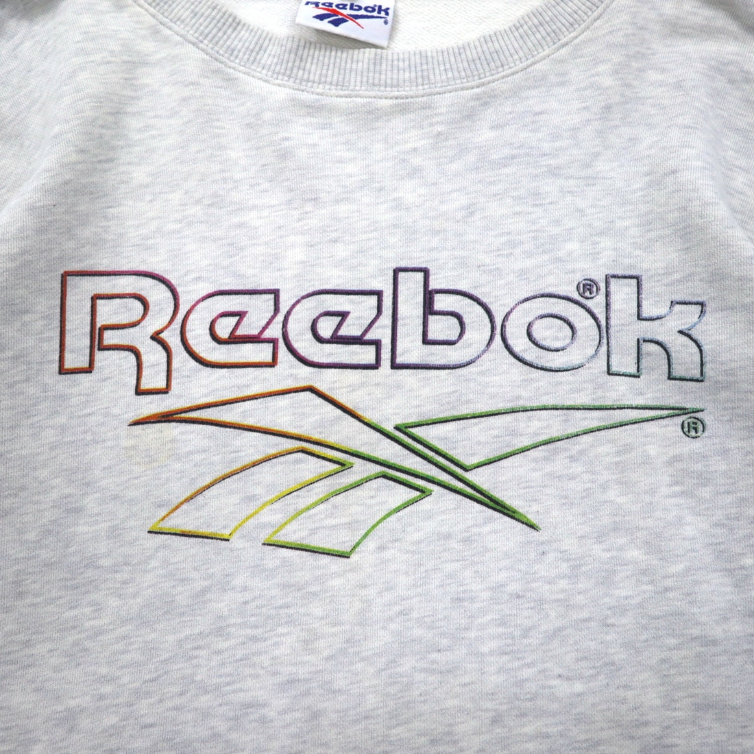 Reebok 90s Vector Logo Print Sweatshirt, Large, Grey, Cotton