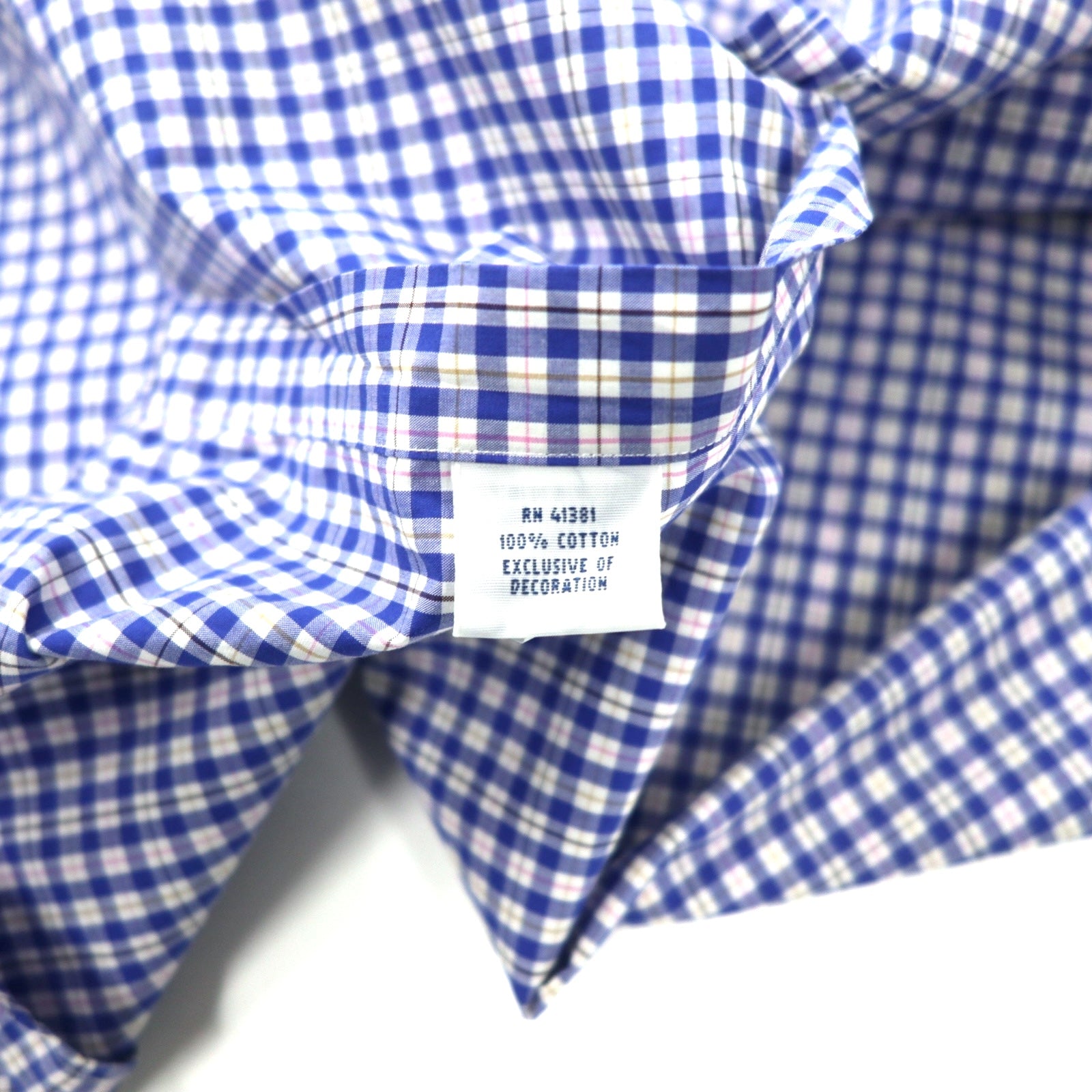 RALPH LAUREN Button-down Shirt 2XLT TALL Blue Gingham Check Cotton Small Pony Embroidery Big Size