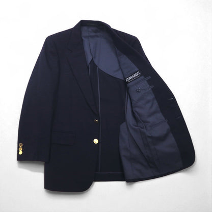 80s Vintage Blazer EDWARD'S 80s Blazer 2B Tailored Jacket Size S Navy with Gold Buttons
