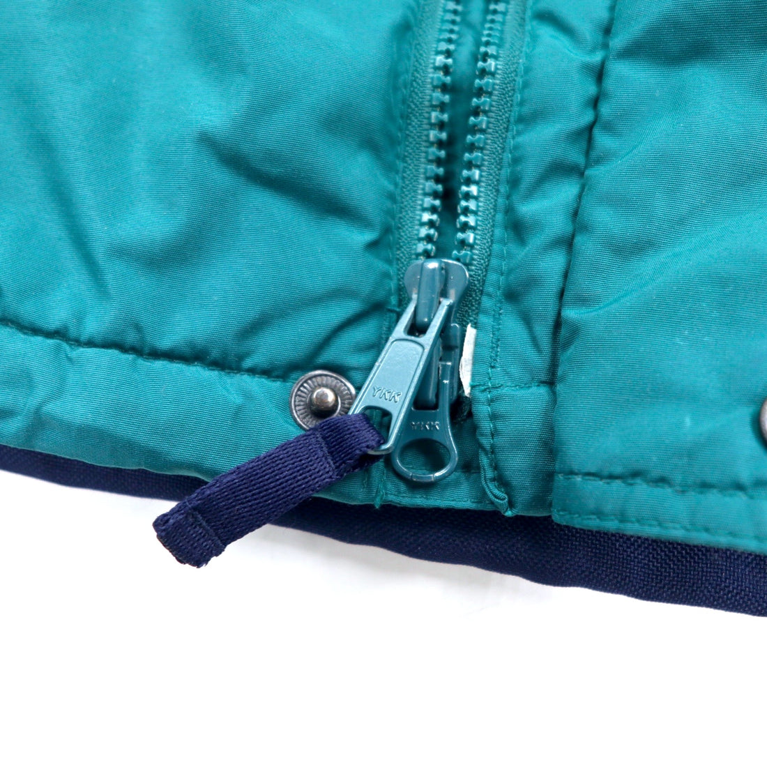 Columbia 90s Padded Mountain Parka, Large, Green, Navy, Nylon, Retractable Hood