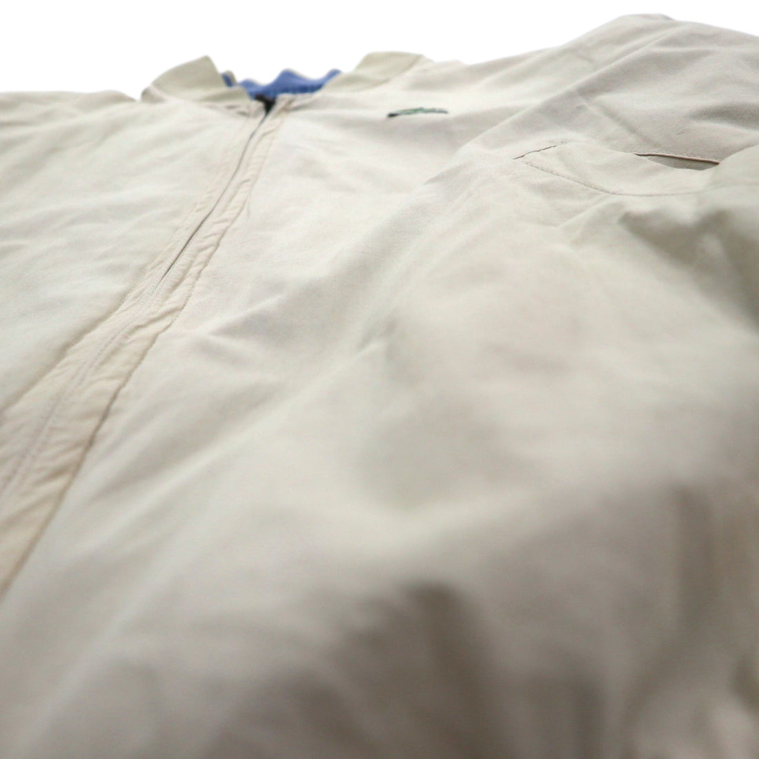 LACOSTE 80s Reversible Swing Top Harrington Jacket XL Navy Beige Check One Point Logo