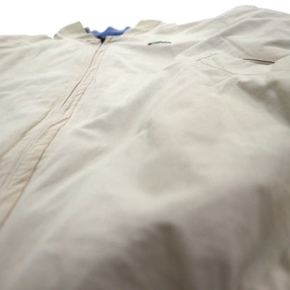 LACOSTE 80年代 リバーシブル スウィングトップ ハリントンジャケット XL ネイビー ベージュ チェック ワンポイントロゴ