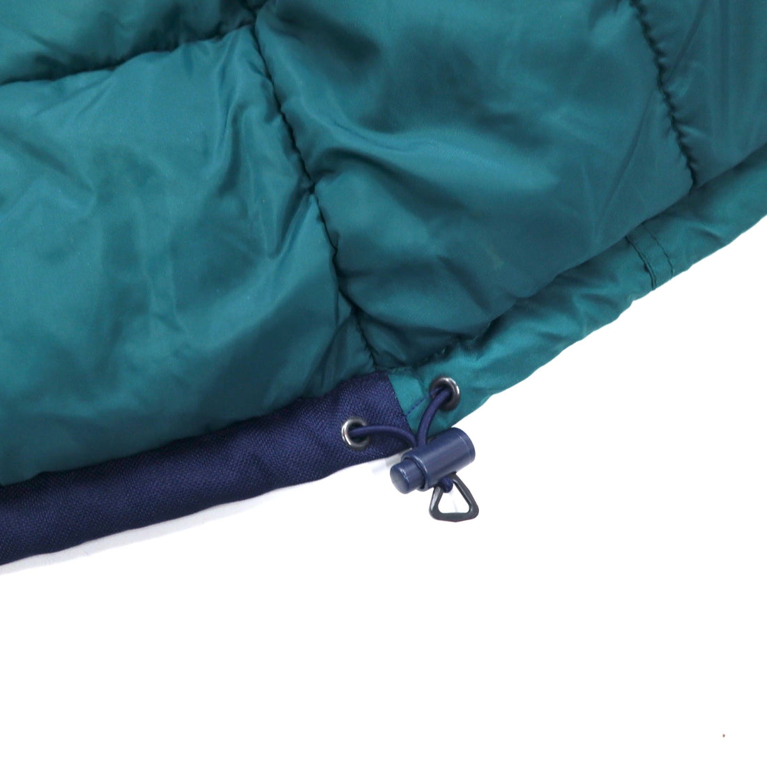 Columbia 90s Padded Mountain Parka, Large, Green, Navy, Nylon, Retractable Hood