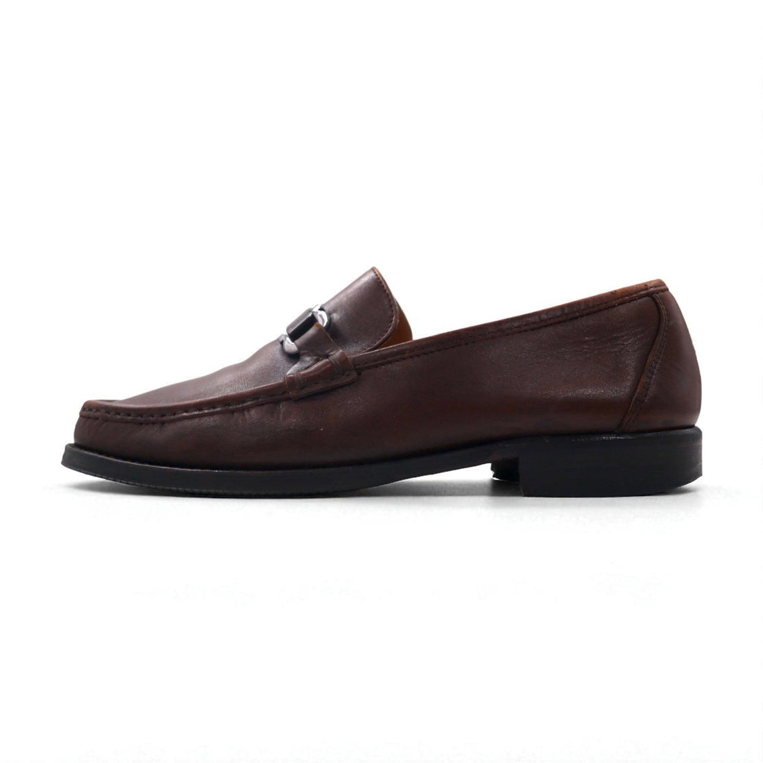 Salvatore Ferragamo Gancini Horsebit Loafers, Size 26cm, Leather and Metal, UR37761, Made in Italy