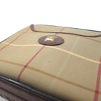 Burberrys Old Windowpane Check Camera Bag Shoulder Bag Beige Iridescent Nylon Canvas Leather