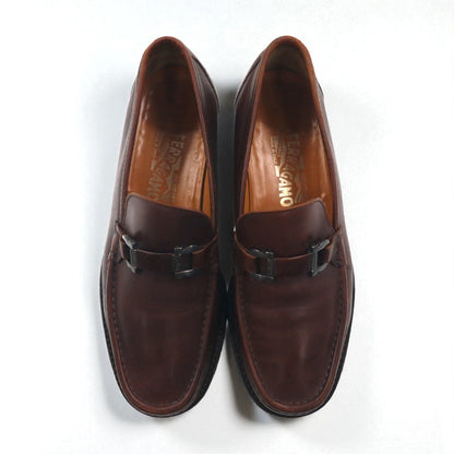 Salvatore Ferragamo ガンチーニ ホースビット ローファー 26cm レザー メタル UR37761 イタリア製