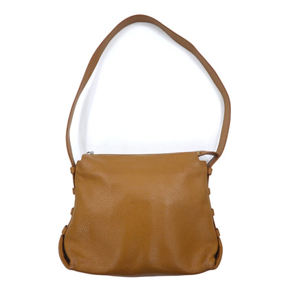 日本然リトテ-古着オンライン-GOLD PFEIL レザー ショルダーバッグ ブラウン シボ革-GOLD PFEIL Leather Shoulder Bag Brown Grained Leather