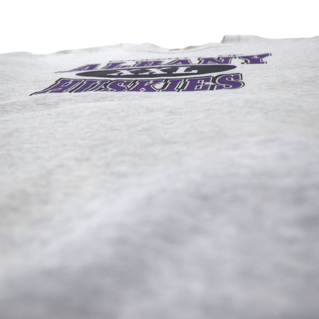 FRUIT OF THE LOOM 00s College Print Sweatshirt, XL, Grey, Cotton, ALBANY HUSKIES 3-Layer Print, Made in Mexico
