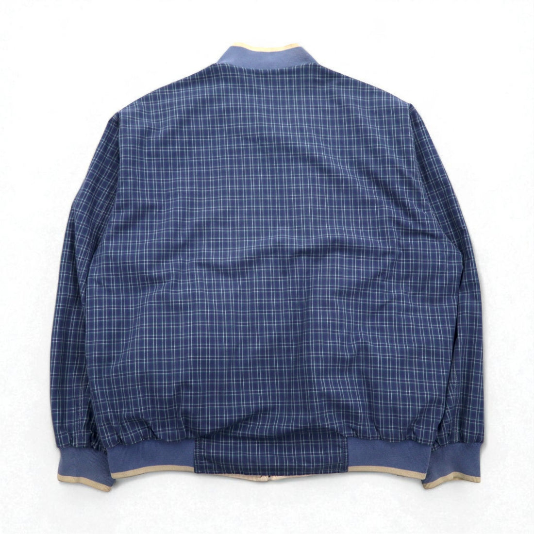 LACOSTE 80s Reversible Swing Top Harrington Jacket XL Navy Beige Check One Point Logo