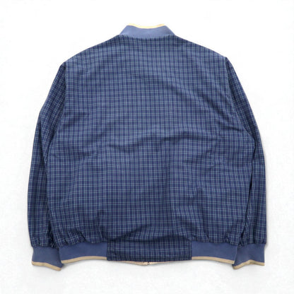 LACOSTE 80年代 リバーシブル スウィングトップ ハリントンジャケット XL ネイビー ベージュ チェック ワンポイントロゴ