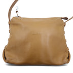 GOLD PFEIL Leather Shoulder Bag Brown Grained Leather