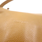 GOLD PFEIL Leather Shoulder Bag Brown Grained Leather