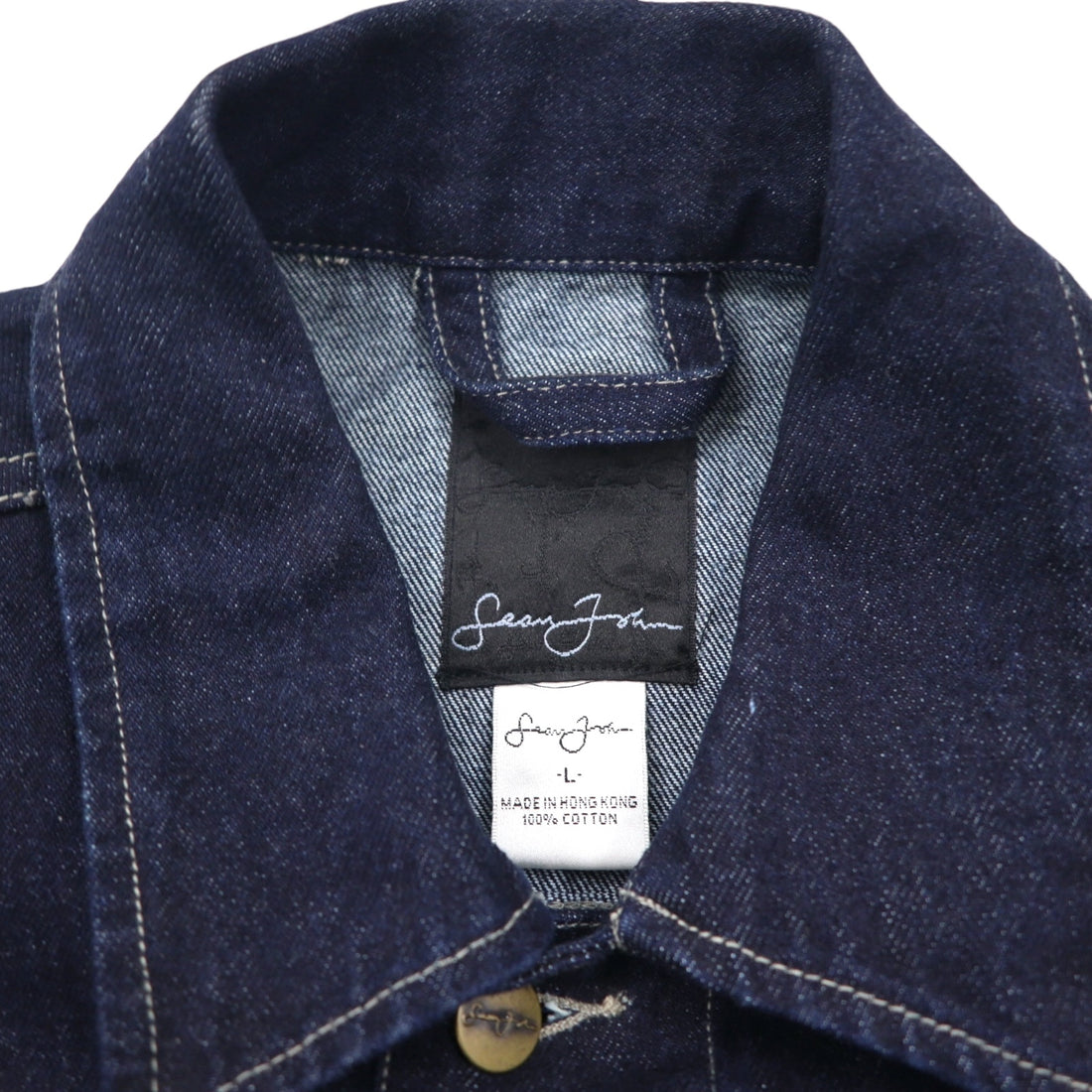Sean John 90年代 リジッド デニムジャケット Gジャン L インディゴ ブルー 濃紺