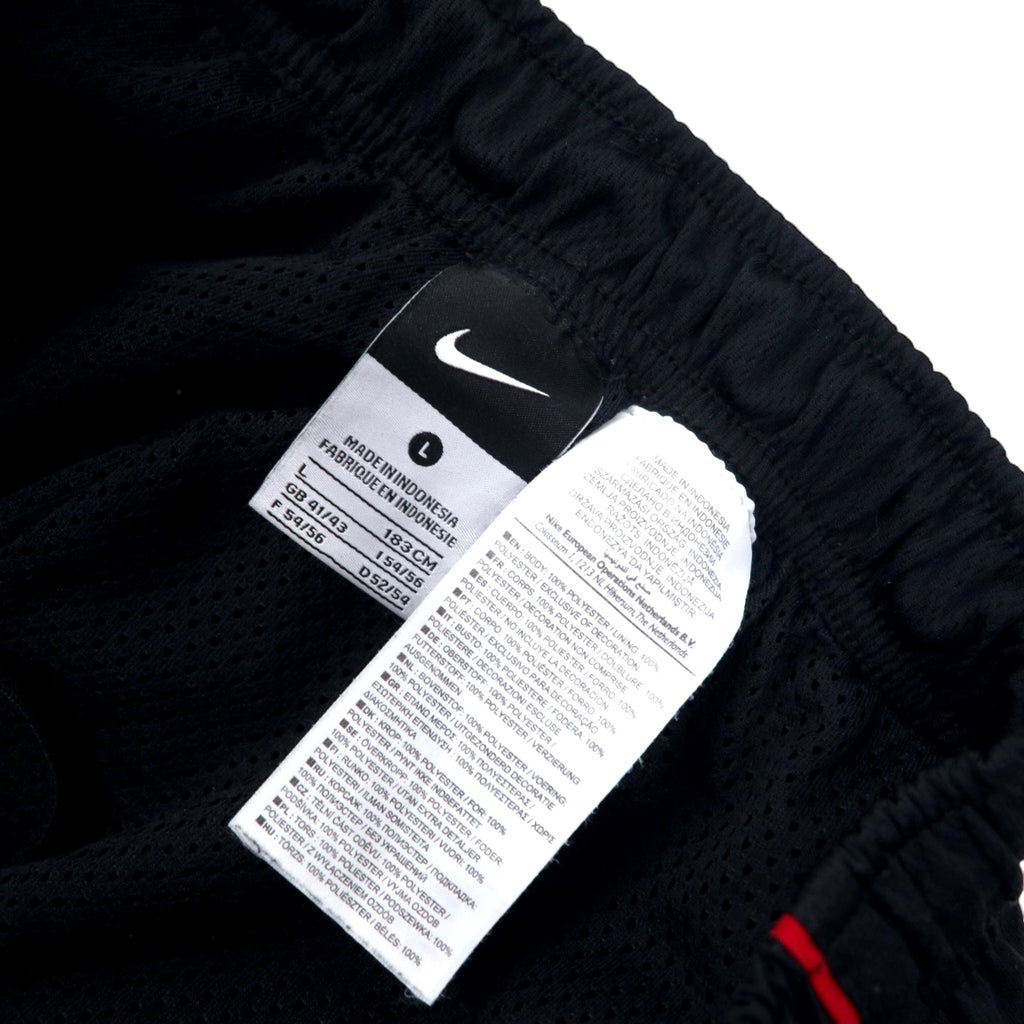 NIKE Track Pants Jersey L Black Polyester Sideline Swoosh Logo Embroidery 329354-648