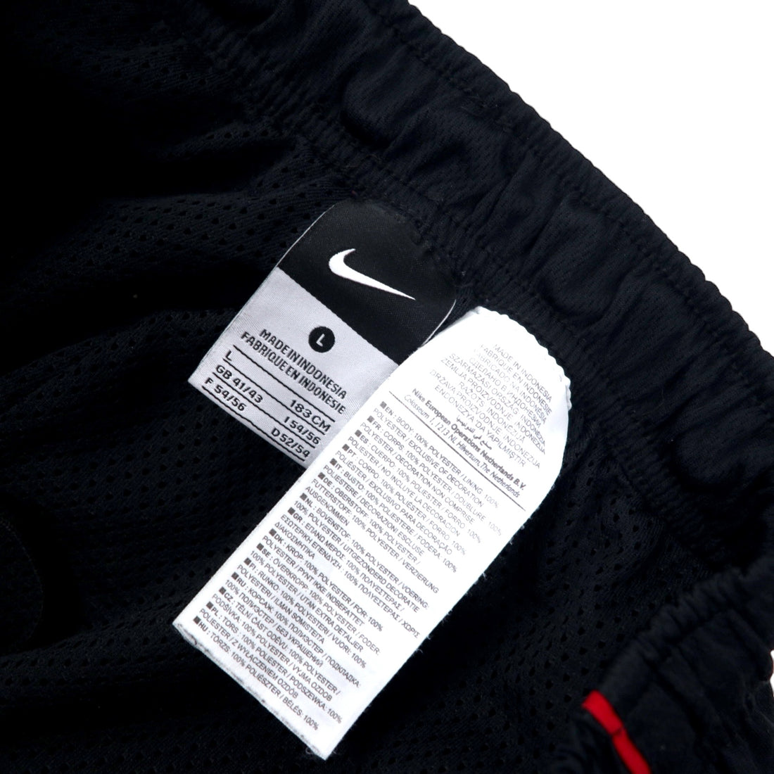 NIKE Track Pants Jersey L Black Polyester Sideline Swoosh Logo Embroidery 329354-648