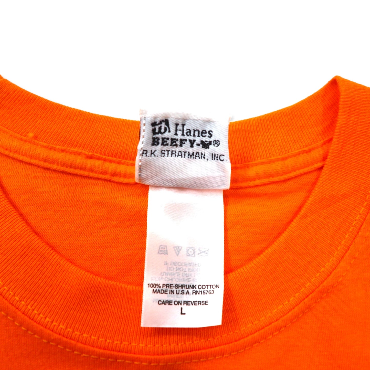 HARLEY DAVIDSON USA製 ロゴプリント Tシャツ L オレンジ コットン SMITH BROTHERS 両面プリント Hanes BEEFY-T