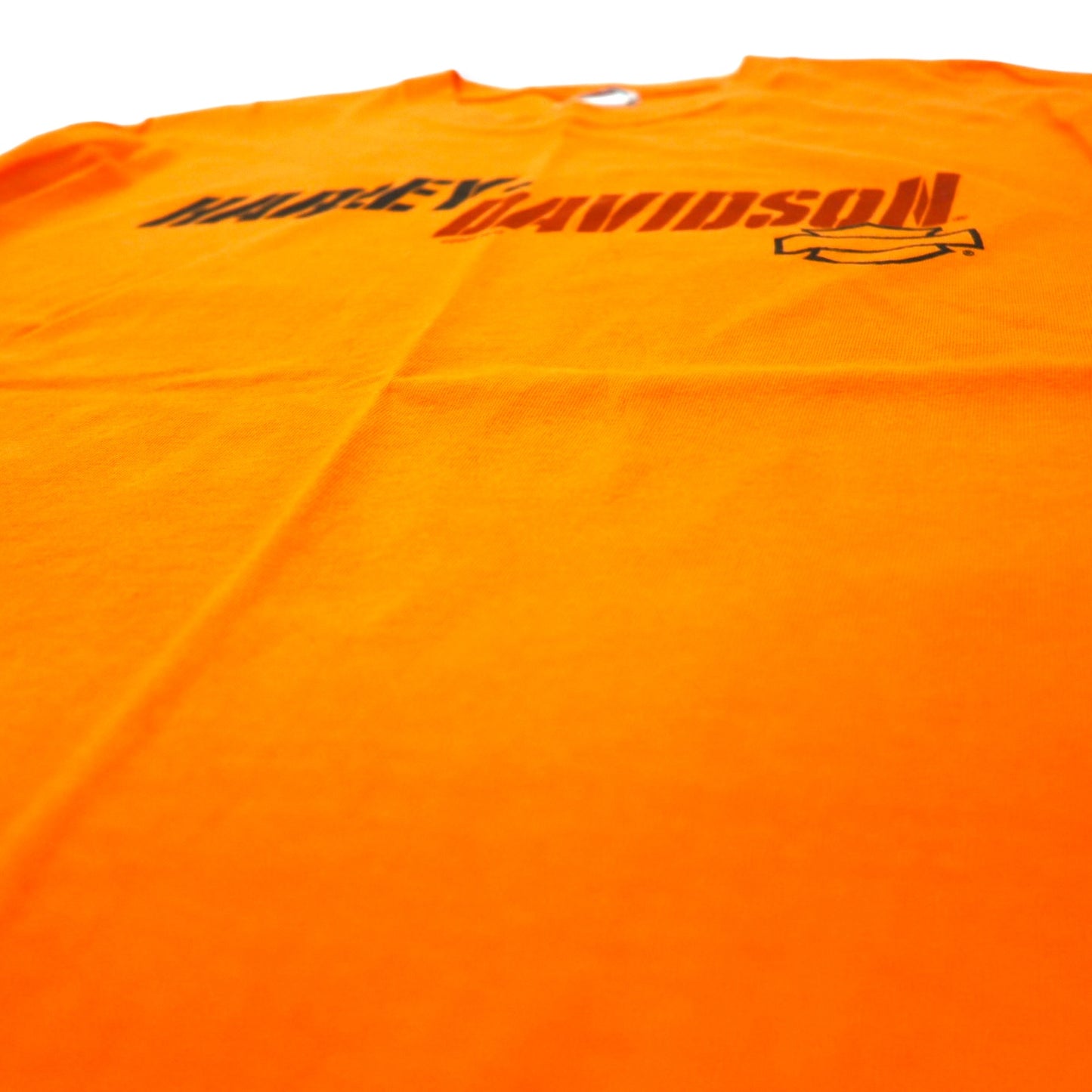 HARLEY DAVIDSON USA製 ロゴプリント Tシャツ L オレンジ コットン SMITH BROTHERS 両面プリント Hanes BEEFY-T